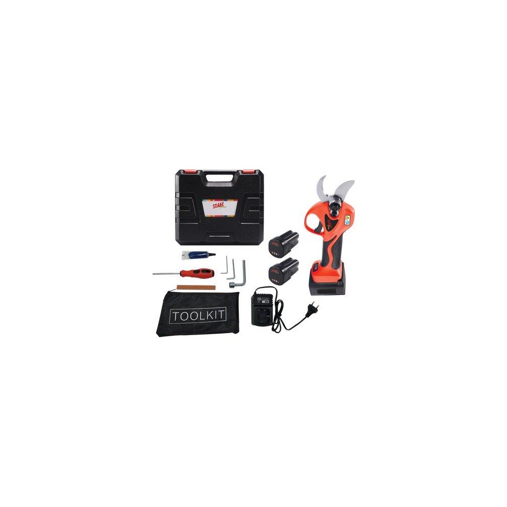 FORBICI POTA BATTERIA EASYCUT REX STARS VOLT 16,8 AH 4,0+2,0 MM 25/32 + VALIGIA FORBICI POTA BATTERIA EASYCUT REX STARS VOLT 16,8 AH 4,0+2,0 MM 25/32 + VALIGIA