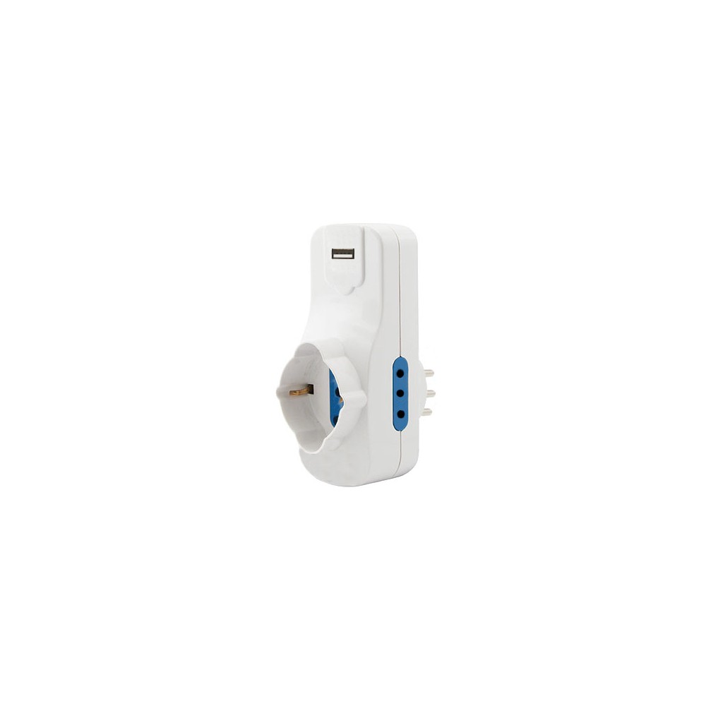 ADATTATORI SPINA 10A 3 PRESE + USB ADATTATORI SPINA 10A 3 PRESE + USB