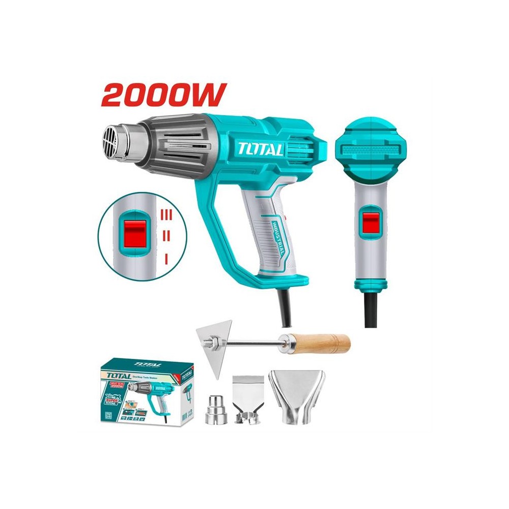 PISTOLA TERMOSOFFIATORI VOLT 230 WATT 2000 CON ACCESSORI TOTAL PISTOLA TERMOSOFFIATORI VOLT 230 WATT 2000 CON ACCESSORI TOTAL