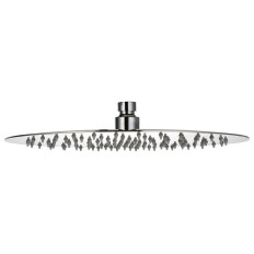 SOFFIONE DOCCIA RELAX TONDO IN ACCIAIO CROMATO 2 MM ULTRASOTTILE ANTICALCARE ATTACCO 1/2  DAMAST