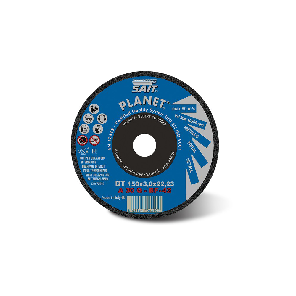 DISCO DA TAGLIO PLANET-DS PER METALLI Ø MM 115 FORO Ø MM 22,23 SAIT DISCO DA TAGLIO PLANET-DS PER METALLI Ø MM 115 FORO Ø MM 22,23 SAIT