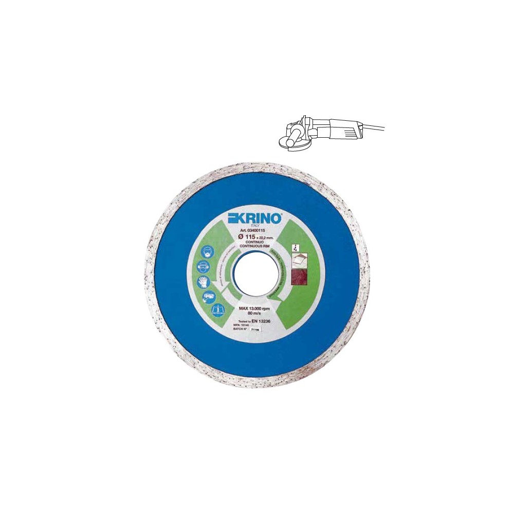 DISCO DIAMANTATO CON CORONA CONTINUA LISCIA Ø MM 115 KRINO DISCO DIAMANTATO CON CORONA CONTINUA LISCIA Ø MM 115 KRINO