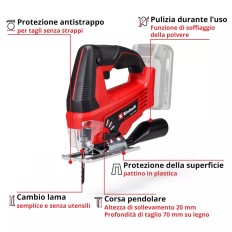 SEGHETTO ALTERNATIVO BATTERIA TC-JS 18 LI SOLO CORPO MACCHINA VOLT 18 X-CHANGE EINHELL