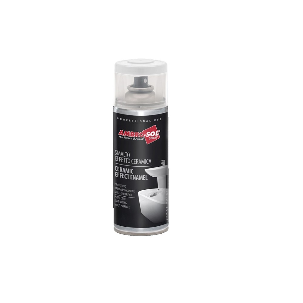 SMALTO BOMBOLETTA SPRAY ACRILICO MULTIUSO EFFETTO CERAMICO/PORCELLANA 400 ML AMBRO-SOL SMALTO BOMBOLETTA SPRAY ACRILICO MULTIUSO EFFETTO CERAMICO/PORCELLANA 400 ML AMBRO-SOL