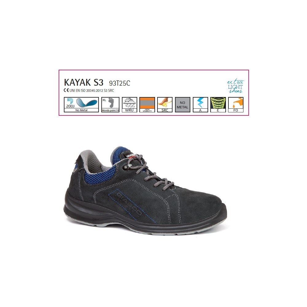 SCARPE ANTINFORTUNISTICHE KAYAK BASSE S3 PELLE GROPPONE SCAMOSCIATO WRU GIASCO SCARPE ANTINFORTUNISTICHE KAYAK BASSE S3 PELLE GROPPONE SCAMOSCIATO WRU GIASCO