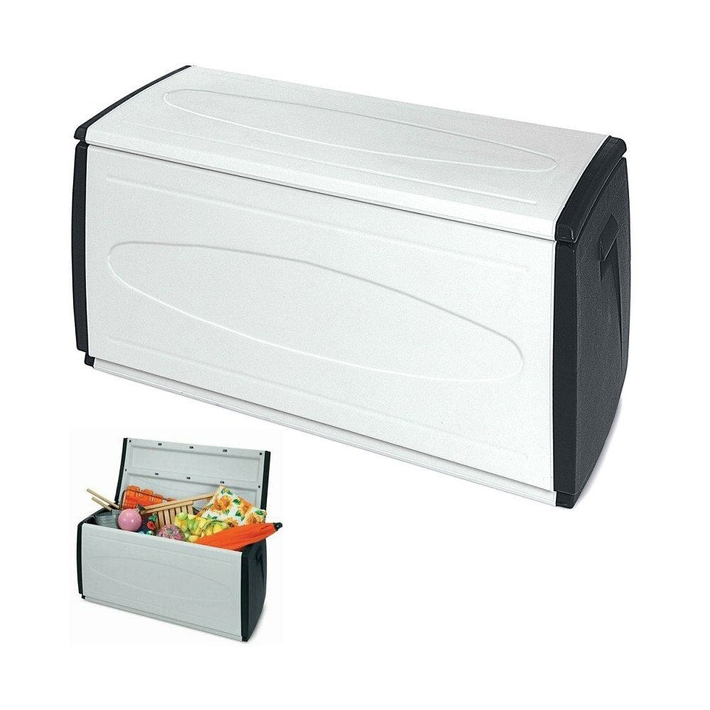 BAULE IN RESINA BIANCO/NERO CM 120 X 54 X 57 BAULE IN RESINA BIANCO/NERO CM 120 X 54 X 57