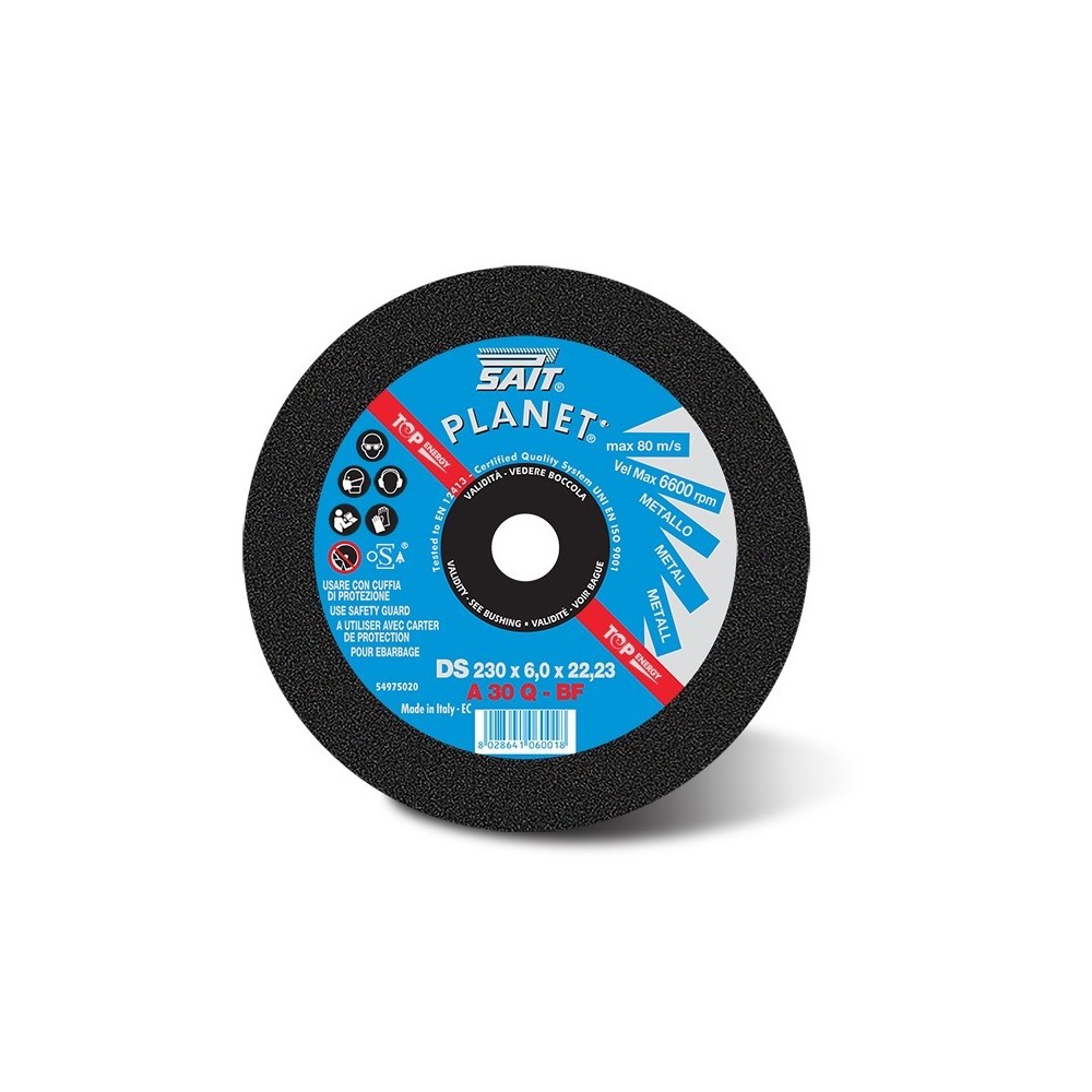 DISCO PER METALLI PLANET-TM Ø MM 230 FORO Ø MM 22,23 SAIT DISCO PER METALLI PLANET-TM Ø MM 230 FORO Ø MM 22,23 SAIT