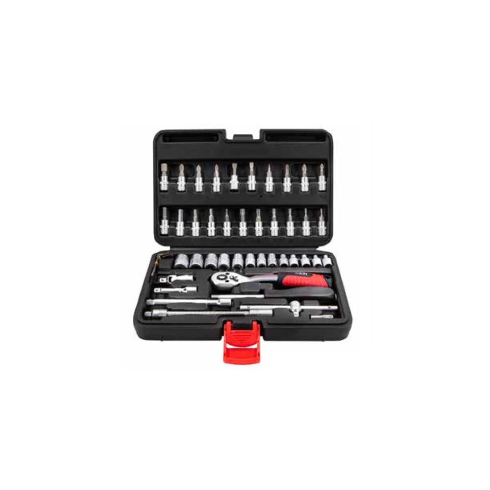 ASSORTIMENTO CHIAVI BUSSOLE + ACCESSORI DA 1/4 PZ 46 VALIGETTA ANTIURTOLTI ASSORTIMENTO CHIAVI BUSSOLE + ACCESSORI DA 1/4 PZ 46 VALIGETTA ANTIURTOLTI