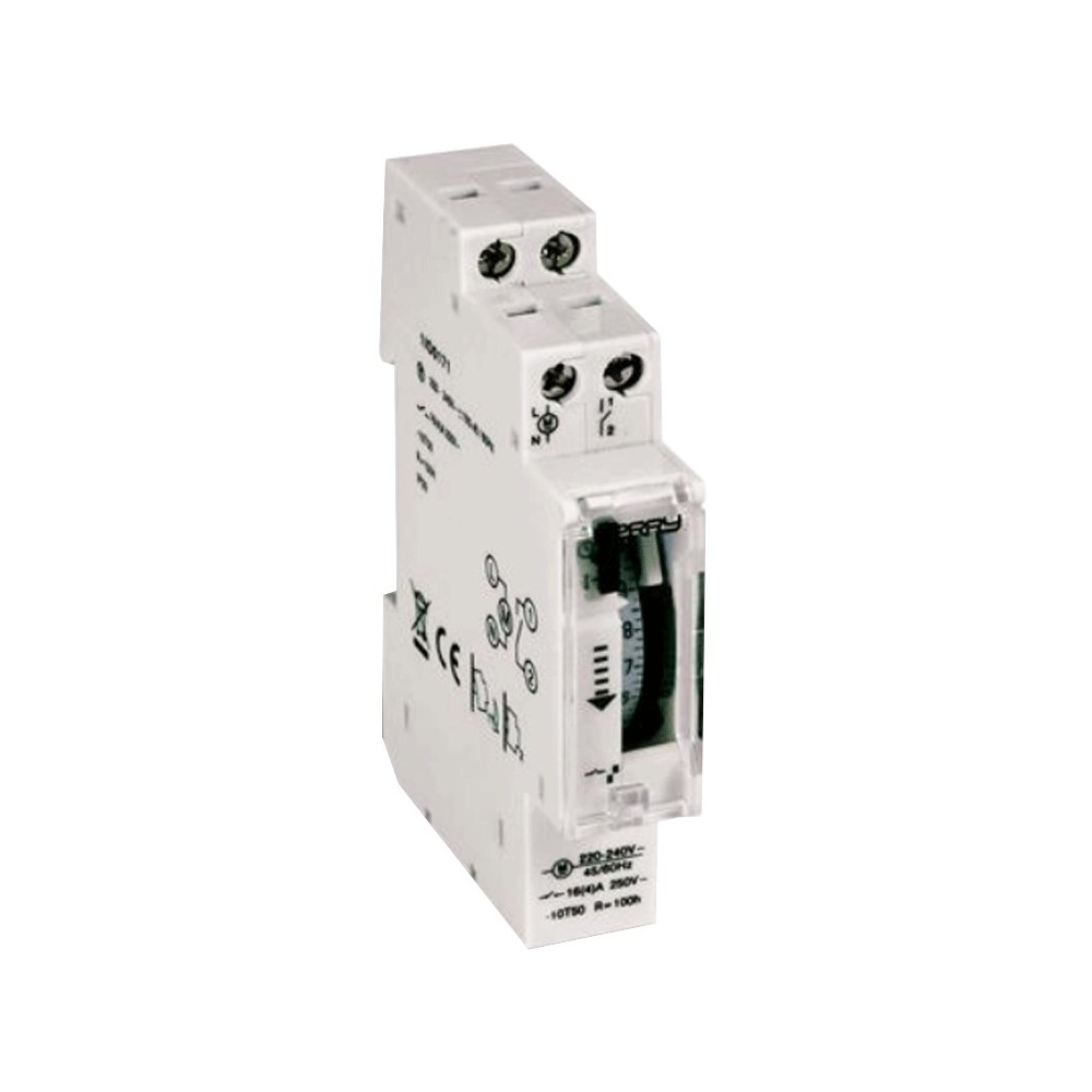 INTERRUTTORE ORARIO GIORNALIERO CON CAVALIERI 1 MODULO INTERRUTTORE ORARIO GIORNALIERO CON CAVALIERI 1 MODULO