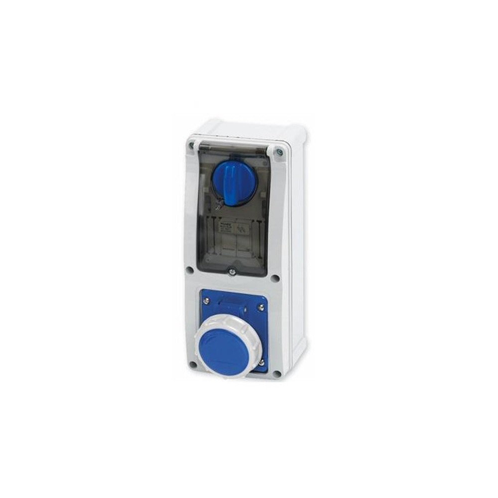 PRESA INTERBLOCCANTE PARETE ORIZZONTALE IP67 2P + T 16A 230V BLU PRESA INTERBLOCCANTE PARETE ORIZZONTALE IP67 2P + T 16A 230V BLU