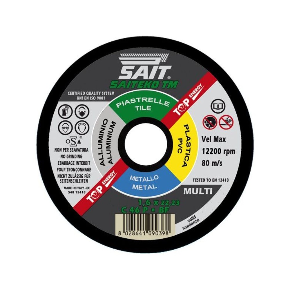 DISCO SAIT PER METALLO LEGNO ALLUMINIO PIASTRELLE PLASTICA Ø MM 15 FORO Ø 22,23 SPESSORE Ø MM 1,6 AC46P SAIT DISCO SAIT PER METALLO LEGNO ALLUMINIO PIASTRELLE PLASTICA Ø MM 15 FORO Ø 22,23 SPESSORE Ø MM 1,6 AC46P SAIT