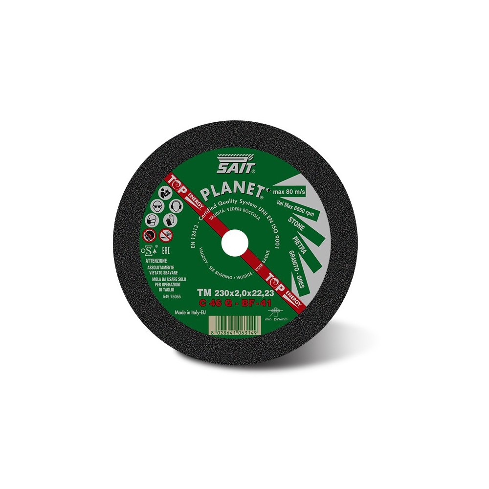 DISCO PLANET-TM PER PIETRA Ø MM 115 FORO Ø MM 22,23 SPESSORE MM 1,6 SAIT DISCO PLANET-TM PER PIETRA Ø MM 115 FORO Ø MM 22,23 SPESSORE MM 1,6 SAIT