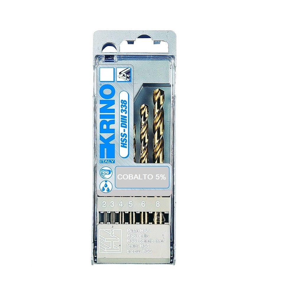 PUNTE ELICOIDALE COBALTO 5% CONFEZIONE 6 PEZZI KRINO PUNTE ELICOIDALE COBALTO 5% CONFEZIONE 6 PEZZI KRINO