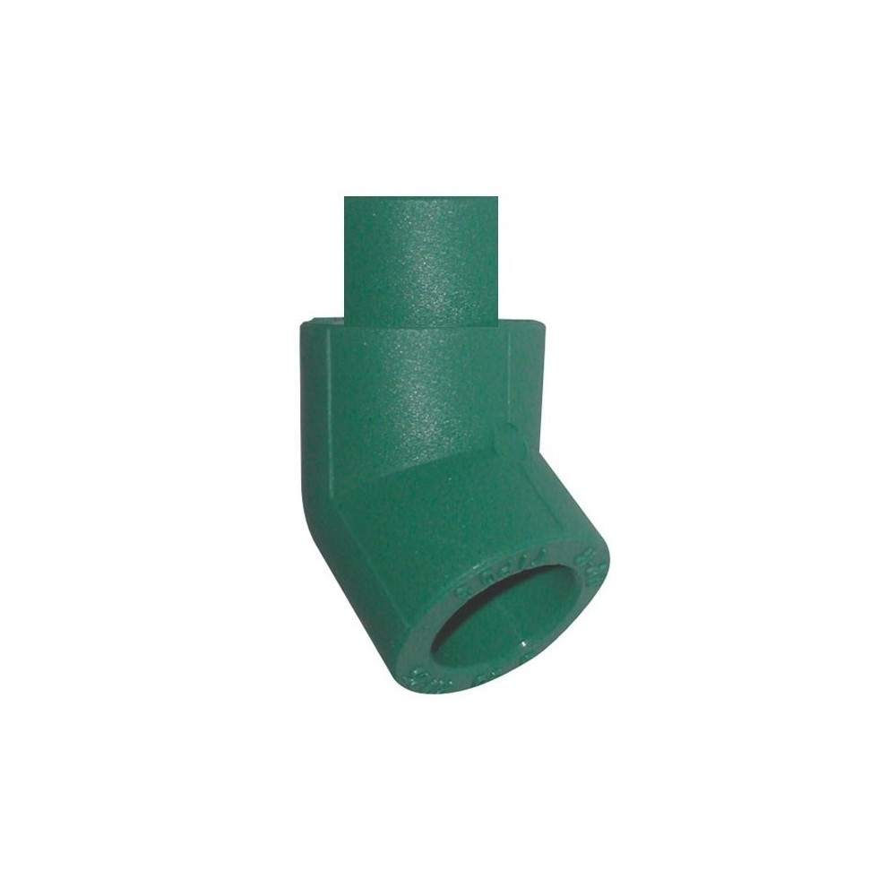 RACCORDO POLIPROPILENE GOMITO 45° MASCHIO FEMMINA Ø 20 MM