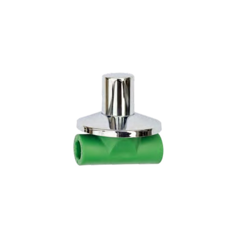 RACCORDO POLIPROPILENE RUBINETTO INCASTRO CON CAPPUCCIO PN25 Ø 20 MM RACCORDO POLIPROPILENE RUBINETTO INCASTRO CON CAPPUCCIO PN25 Ø 20 MM