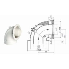 KIT FUMI COASSIALE CURVA 90° CONDENSAZIONE Ø 100/60 MM