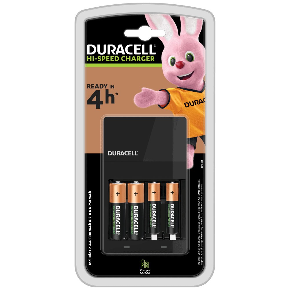 CARICABATTERIE CEF14 CON 2 STILO AA + 2 MINISTILO AAA MIN 45 HR4 DURACEL CARICABATTERIE CEF14 CON 2 STILO AA + 2 MINISTILO AAA MIN 45 HR4 DURACEL