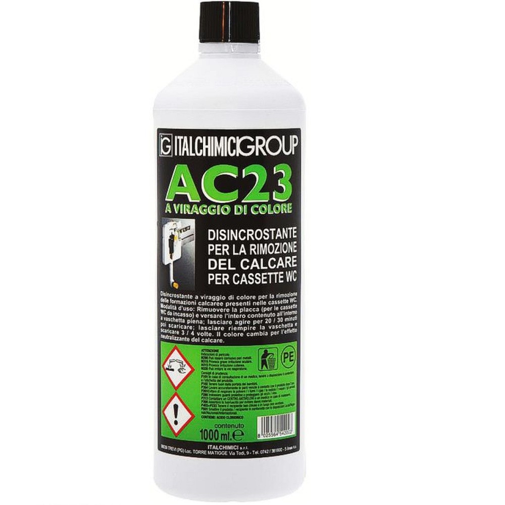 DISINCROSTANTE AC 23 PER CASSETTE SCARICO WC ML 1000 ITALCHIMICI DISINCROSTANTE AC 23 PER CASSETTE SCARICO WC ML 1000 ITALCHIMICI