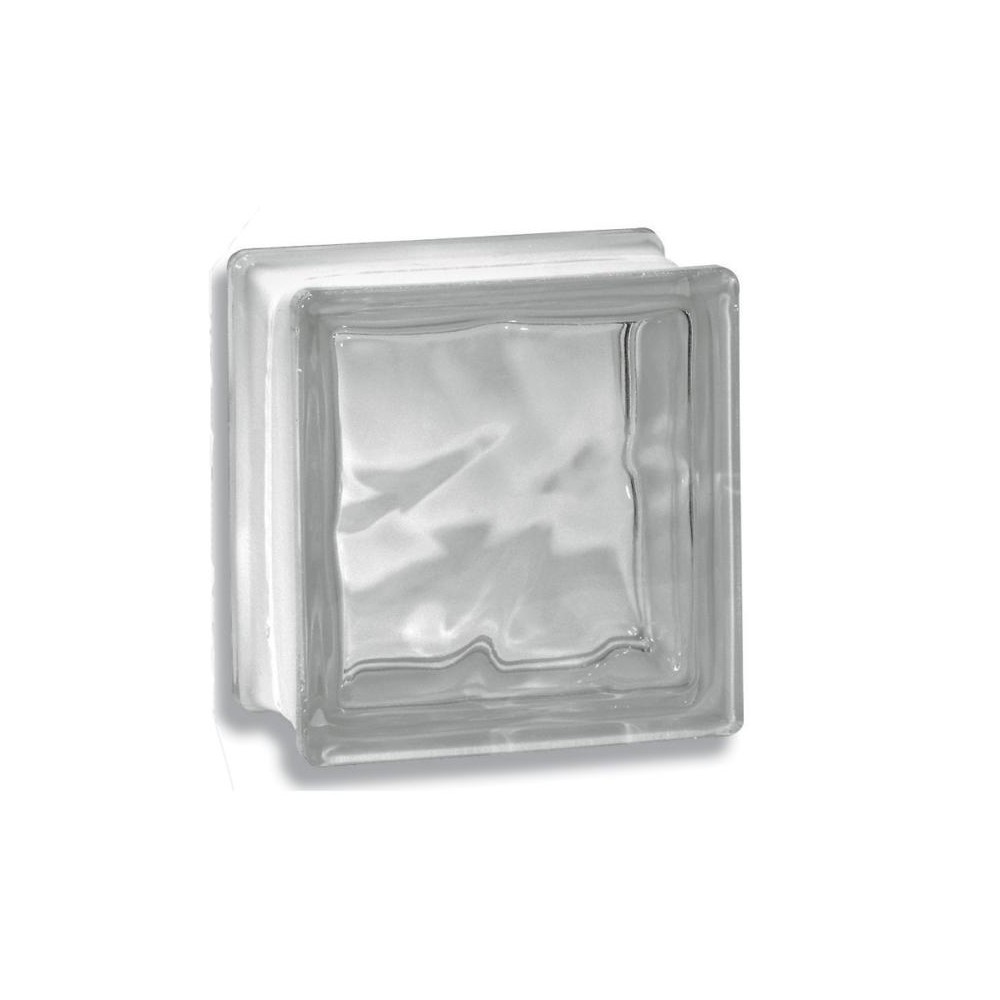 MATTONE VETRO ONDULATO CM 24X24X8  TRASPARENTE