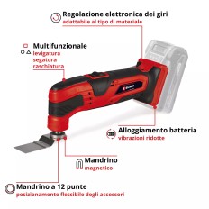 UTENSILI MULTIFUNZIONE A BATTERIA TC-MG 18 LI VOLT 18 SOLO CORPO MACCHINA VOLT 18 X-CHANGE EINHELL