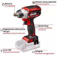 AVVITATORE IMPULSI BATTERIA IMPAXXO 18 VOLT 18X-CHANGEEINHELL