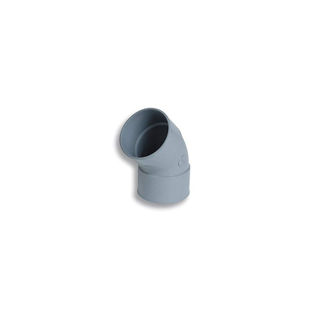 CURVA GRIGIA APERTA PVC A INCOLLAGGIO FEMMINA FEMMINA 45° Ø
