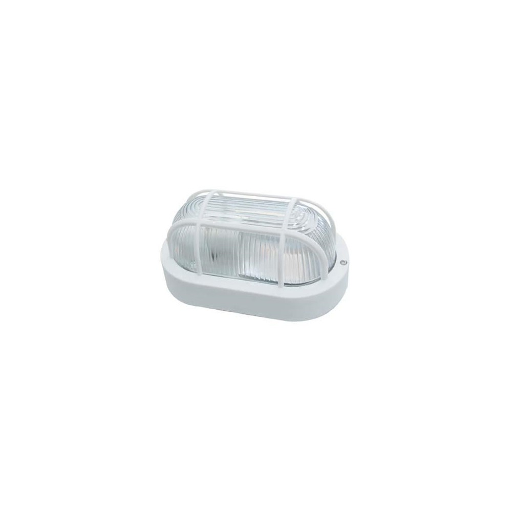 PLAFONIERA PPL GRIGLIA OVALE BIANCA VOLT 230 WATT MAX 60 E27 CM 21 X 12 ALTEZZA CM 9,5