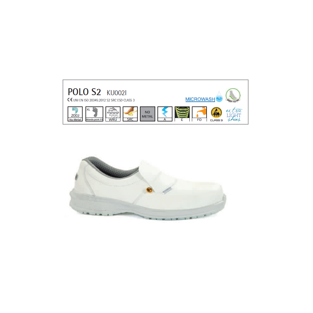 SCARPE ANTINFORTUNISTICHE POLO BASSE S2 MICROWASH BIANCHE GIASCO SCARPE ANTINFORTUNISTICHE POLO BASSE S2 MICROWASH BIANCHE GIASCO