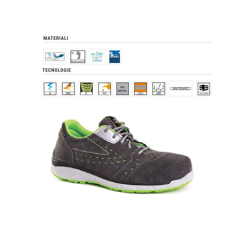 SCARPE ANTINFORTUNISTICHE GHIBLI BASSE S1P PELLE GROPPONE SCAMOSCIATO GIASCO