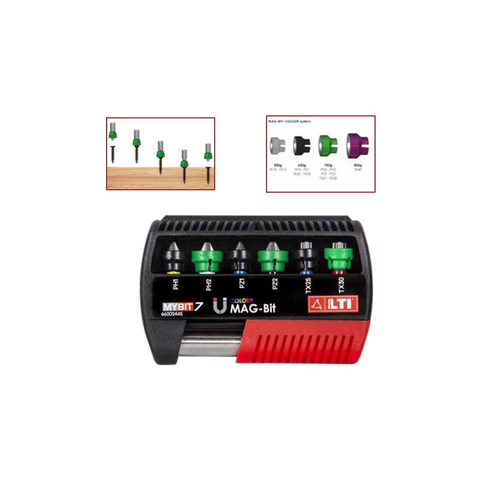 INSERTI PROFESSIONALI MAG-BIT COLOUR MIX PH/PZ/TX PEZZI 6 + PORTA INSERTO LTI INSERTI PROFESSIONALI MAG-BIT COLOUR MIX PH/PZ/TX PEZZI 6 + PORTA INSERTO LTI