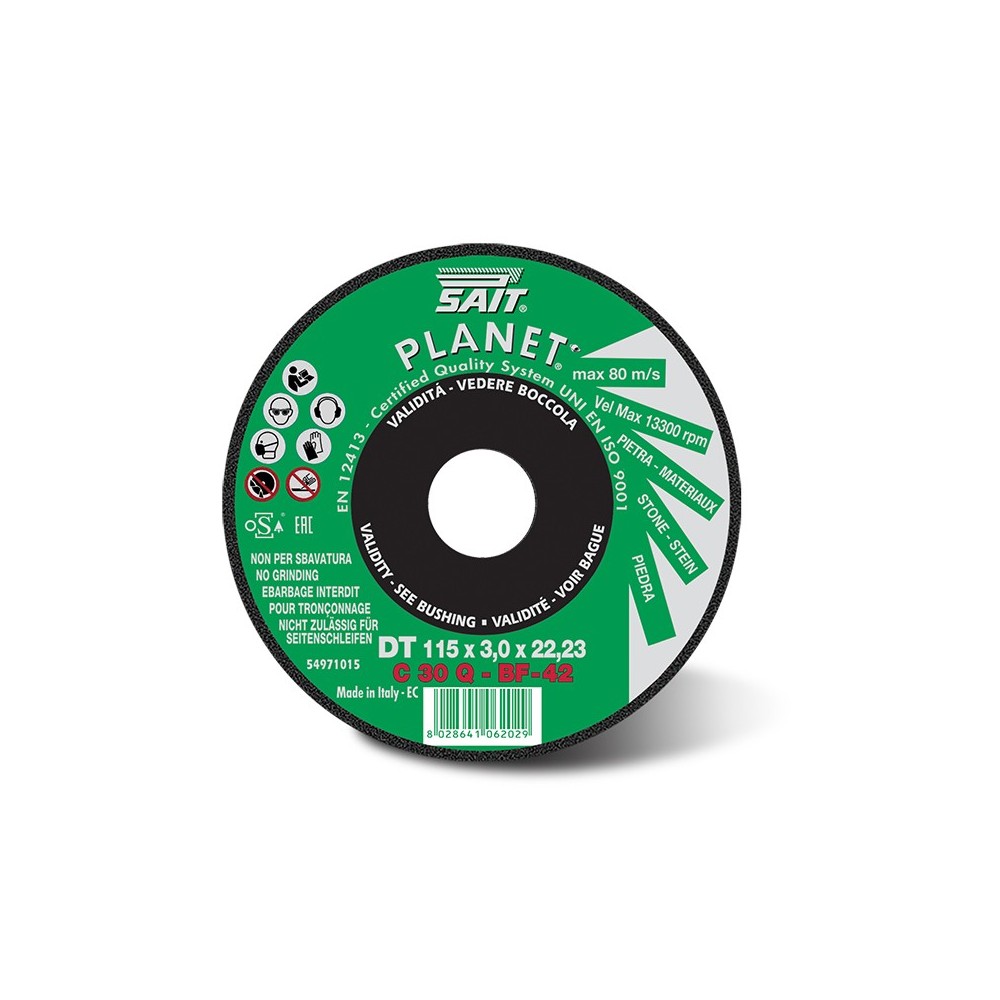 DISCO PLANET-DT PER PIETRA C30Q Ø MM 230 FORO Ø MM 22,23 SPESSORE MM 3,2SAIT DISCO PLANET-DT PER PIETRA C30Q Ø MM 230 FORO Ø MM 22,23 SPESSORE MM 3,2SAIT