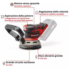 LEVIGATRICE ORBITALE BATTERIA TP-RS 18/32 LI SOLO MACCHINA VOLT 18 X-CHANGE EINHELL