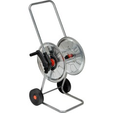 CARRELLO AVVOLGITUBI CON RUOTE ACCIAIO ZINCATO