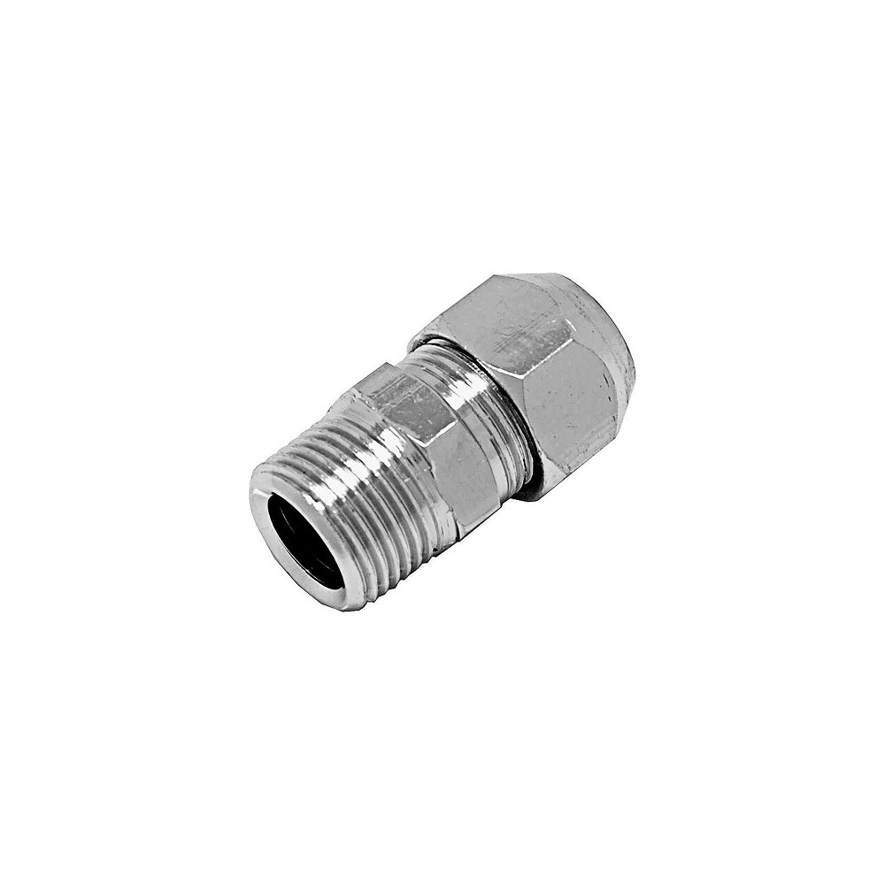 NIPLES BICONO OTTONE CROMATO MASCHIO FEMMINA Ø 1/2 X 10