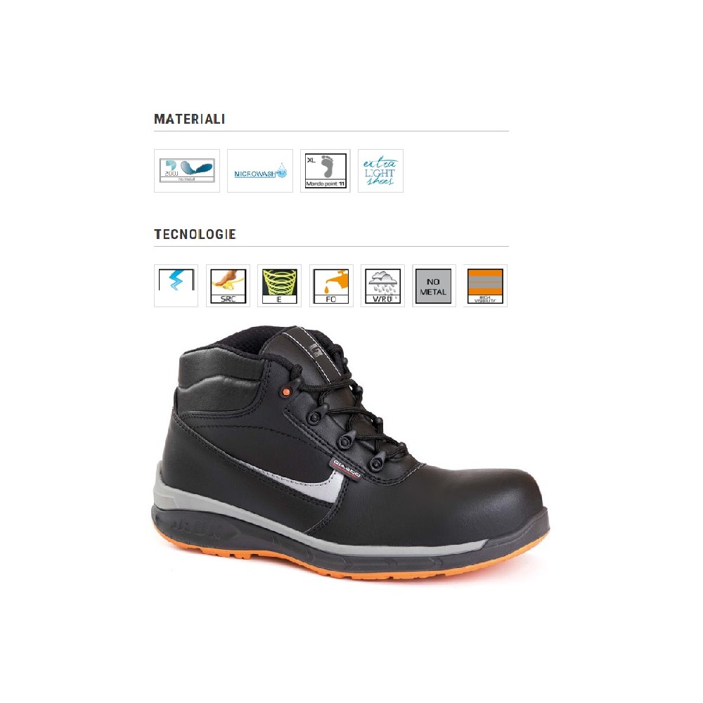 SCARPE ANTINFORTUNISTICHE CIENZO ALTE S3 TESSUTO ESTERNO TECNICO IN MICROWASH GIASCO