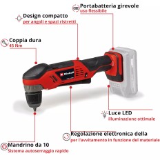 TRAPANO AVVITATORE BATTERIA TE-AD 18 LI SOLO MACCHINA VOLT 18 X-CHANGE EINHELL