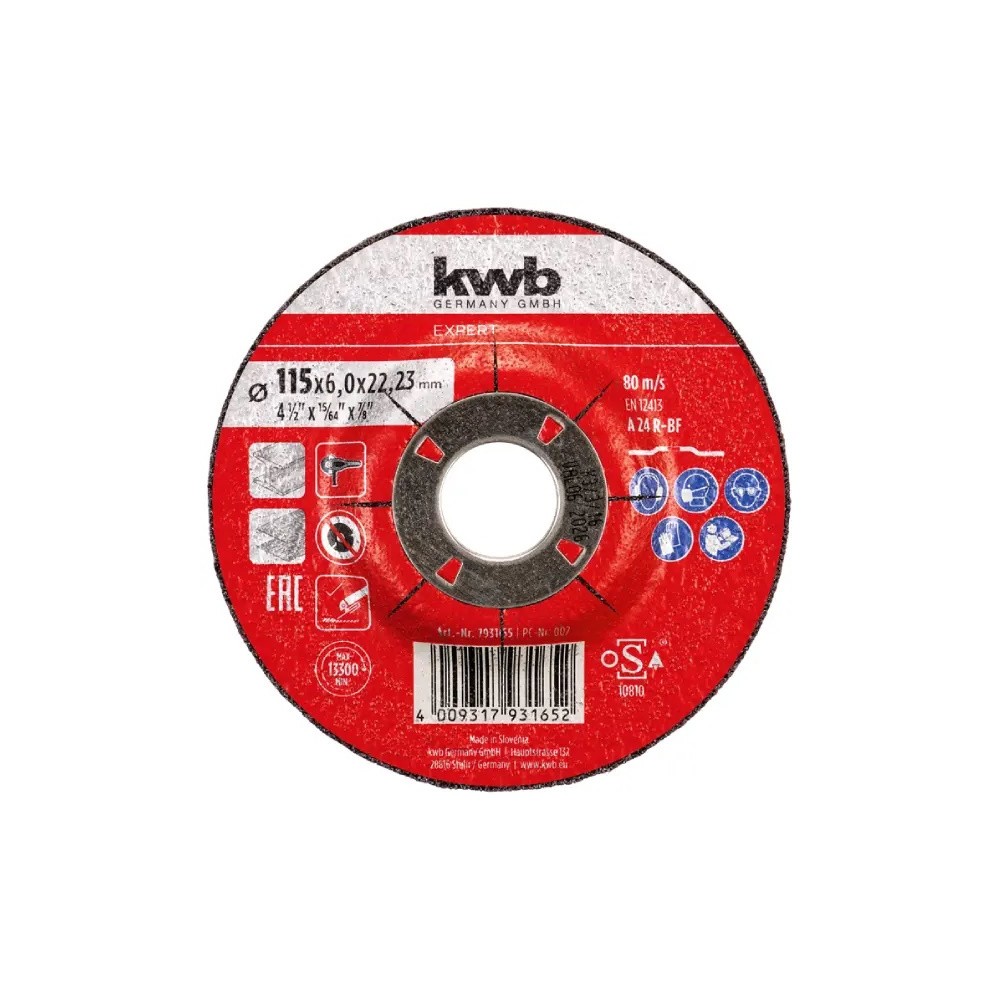 DISCO EXPERT DA SBAVO PER METALLO Ø MM 115 FORO Ø MM 22,23 SPESSORE MM 6 KWB DISCO EXPERT DA SBAVO PER METALLO Ø MM 115 FORO Ø MM 22,23 SPESSORE MM 6 KWB