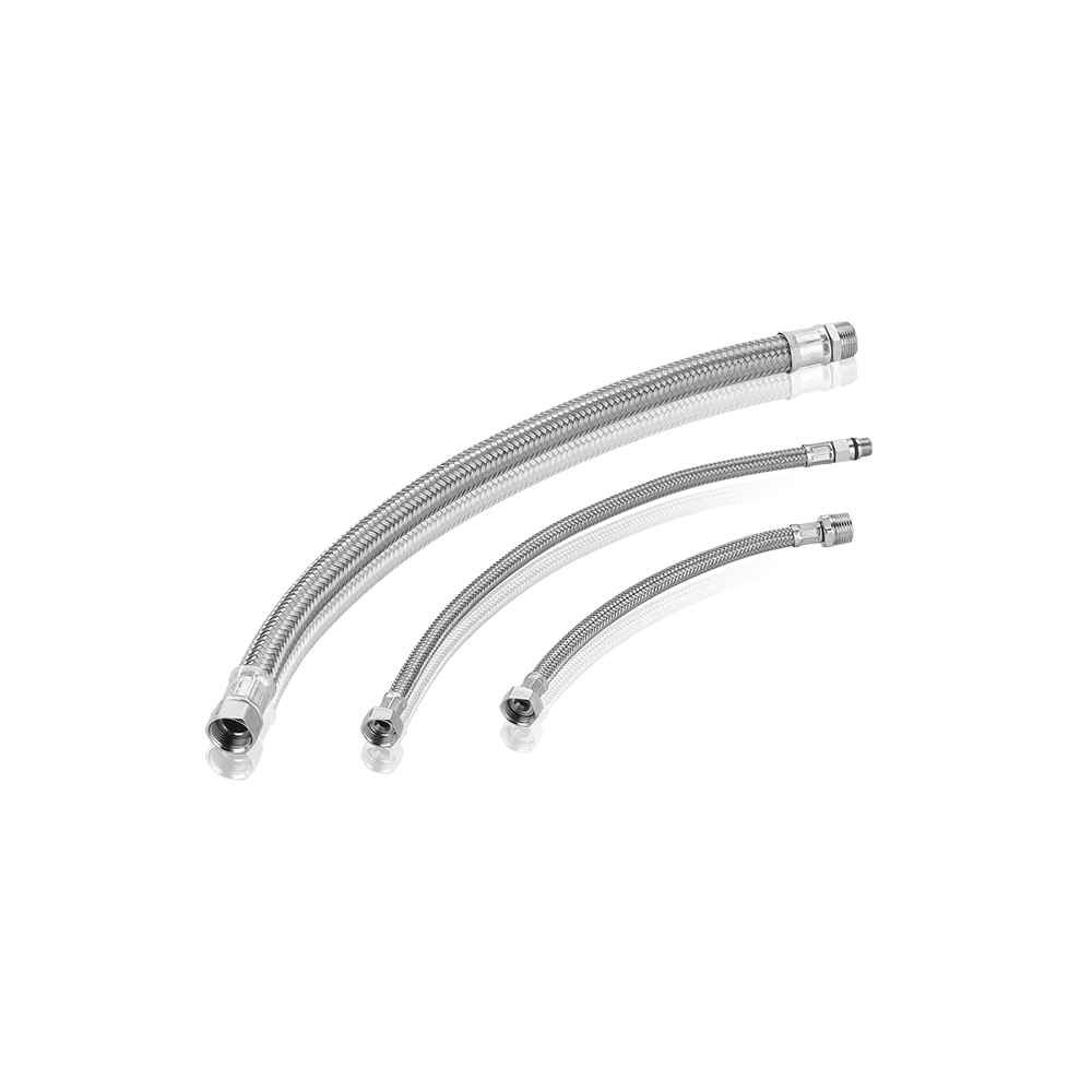 FLESSIBILE A TRECCIA ESTERNA IN ACCIAIO INOX MASCHIO FEMMINA FLESSIBILE A TRECCIA ESTERNA IN ACCIAIO INOX MASCHIO FEMMINA