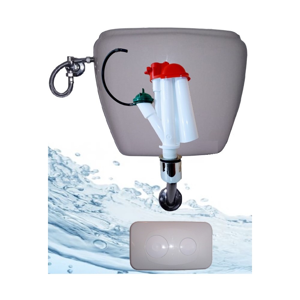 BATTERIA E PULSANTE PNEUMATICO X CASSETTA PORCELLANA TRIPLO SCARICO PROHYDRO BATTERIA E PULSANTE PNEUMATICO X CASSETTA PORCELLANA TRIPLO SCARICO PROHYDRO