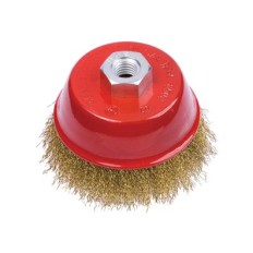 SPAZZOLA A TAZZA FILO ACCIAIO ATTACCO MASCHIO Ø 14 MM  PG PROFESSIONAL