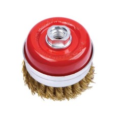 SPAZZOLA A TAZZA FILO ACCIAIO INTRECCIATO CON FORO FILETTATO