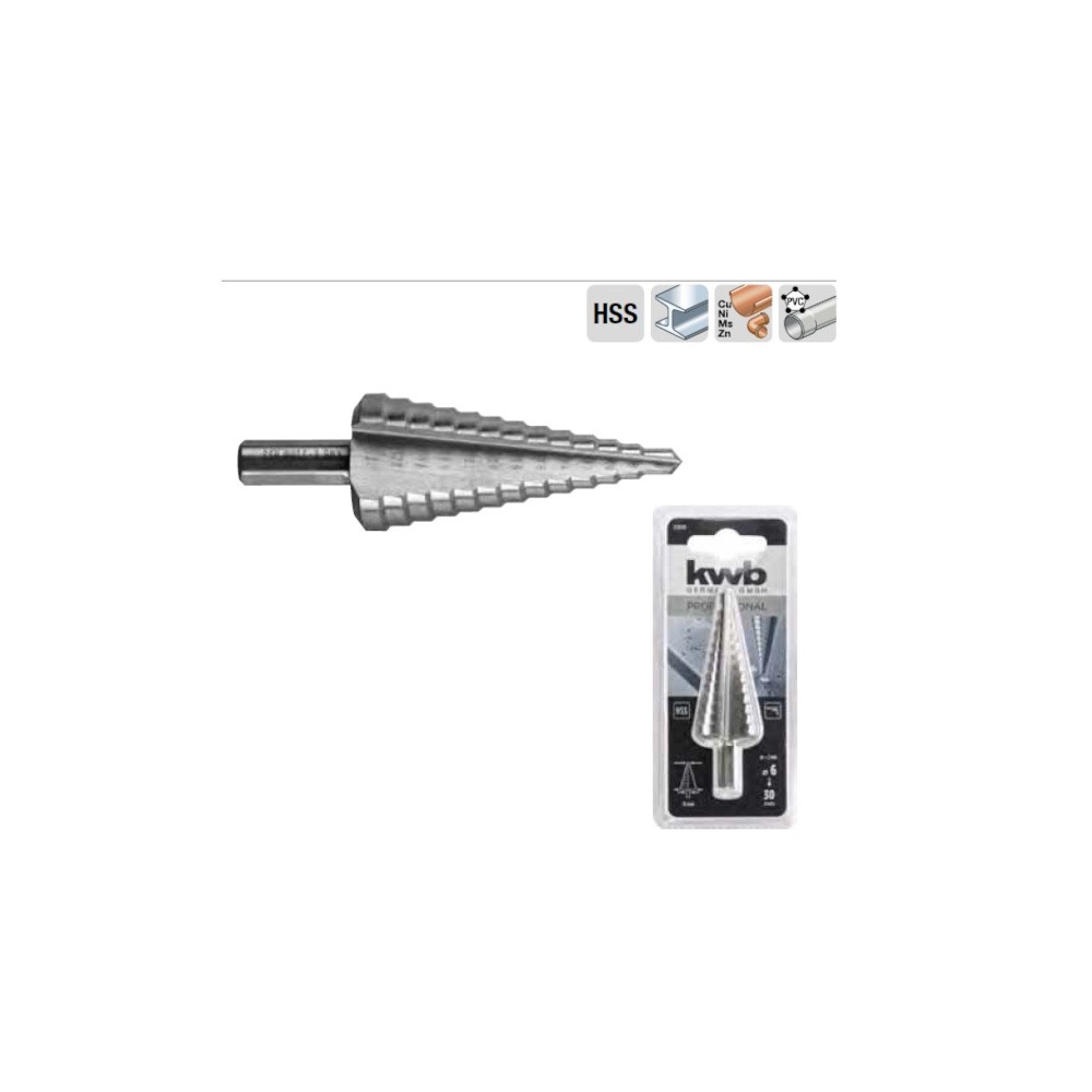 SVASATORE A GRADINO A PUNTA PER METALLO HSS PROFESSIONAL  KWB