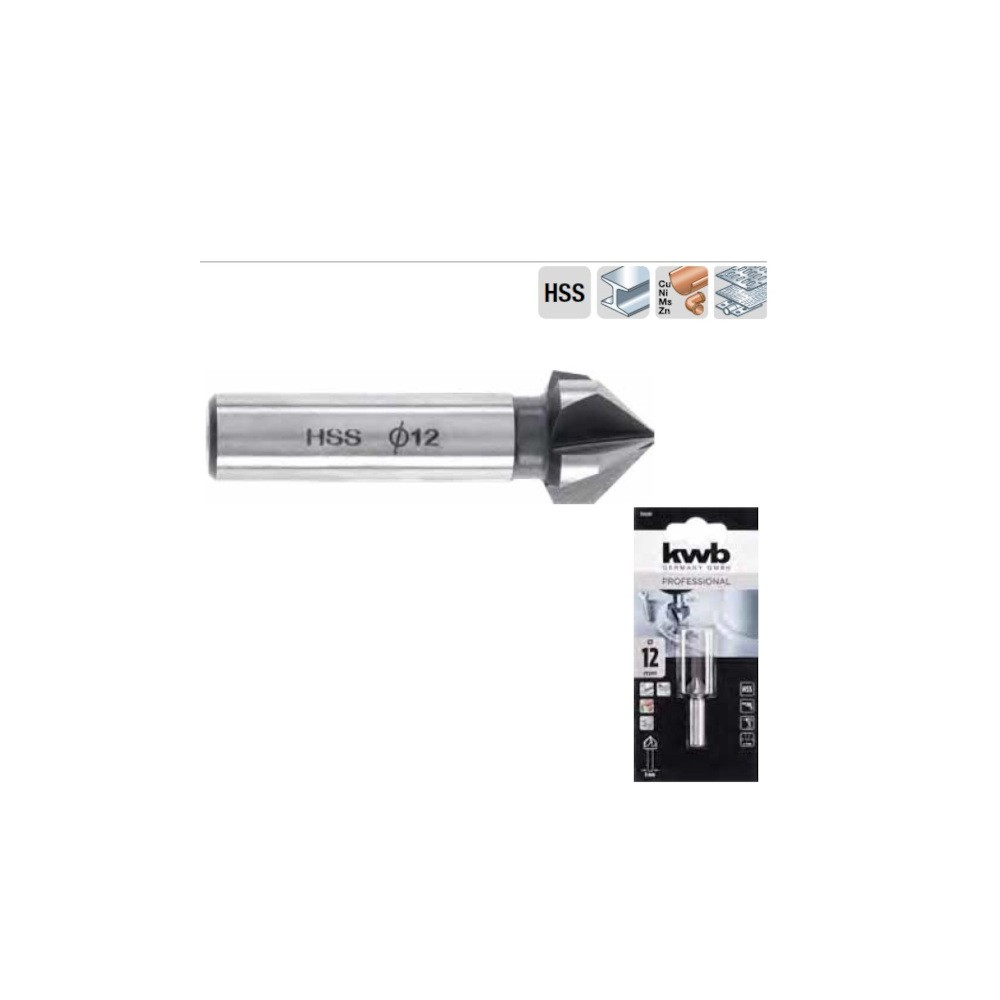 SVASATORE PER METALLO HSS 5 TAGLIENTI PROFESSIONAL  KWB SVASATORE PER METALLO HSS 5 TAGLIENTI PROFESSIONAL  KWB