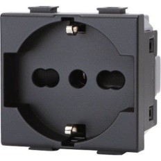 PRESA COMMERCIALE TIPO MATIX SCHUKO + SICUREZZA NERO VOLT 250 A 10/16 2P+T