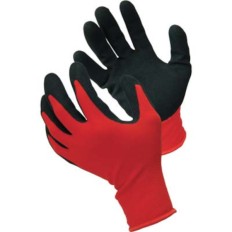GUANTI NITRILE SABBIATO NERO MAGLIA LEGGERA SINTETICO ROSSO  WORKIT