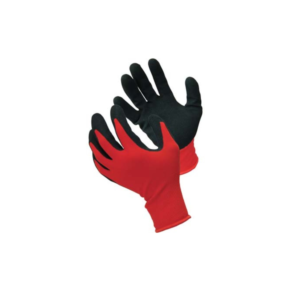 GUANTI NITRILE SABBIATO NERO MAGLIA LEGGERA SINTETICO ROSSO  WORKIT
