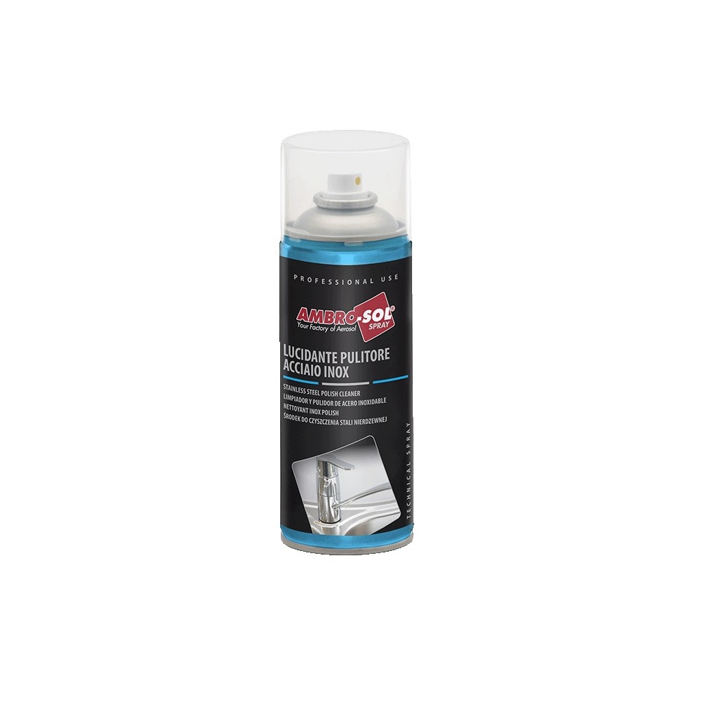 LUCIDANTE PULITORE BOMBOLETTA SPRAY ACCIAIO INOX ML 400 AMBRO-SOL  