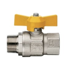 RUBINETTO GAS LEVA FARFALLA MASCHIO FEMMINA MISURA Ø