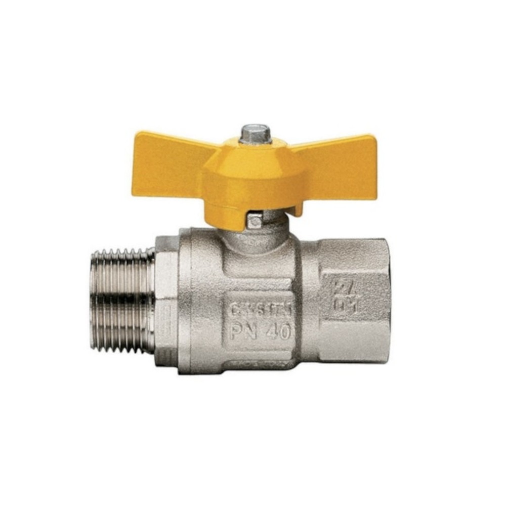 RUBINETTO GAS LEVA FARFALLA MASCHIO FEMMINA MISURA Ø