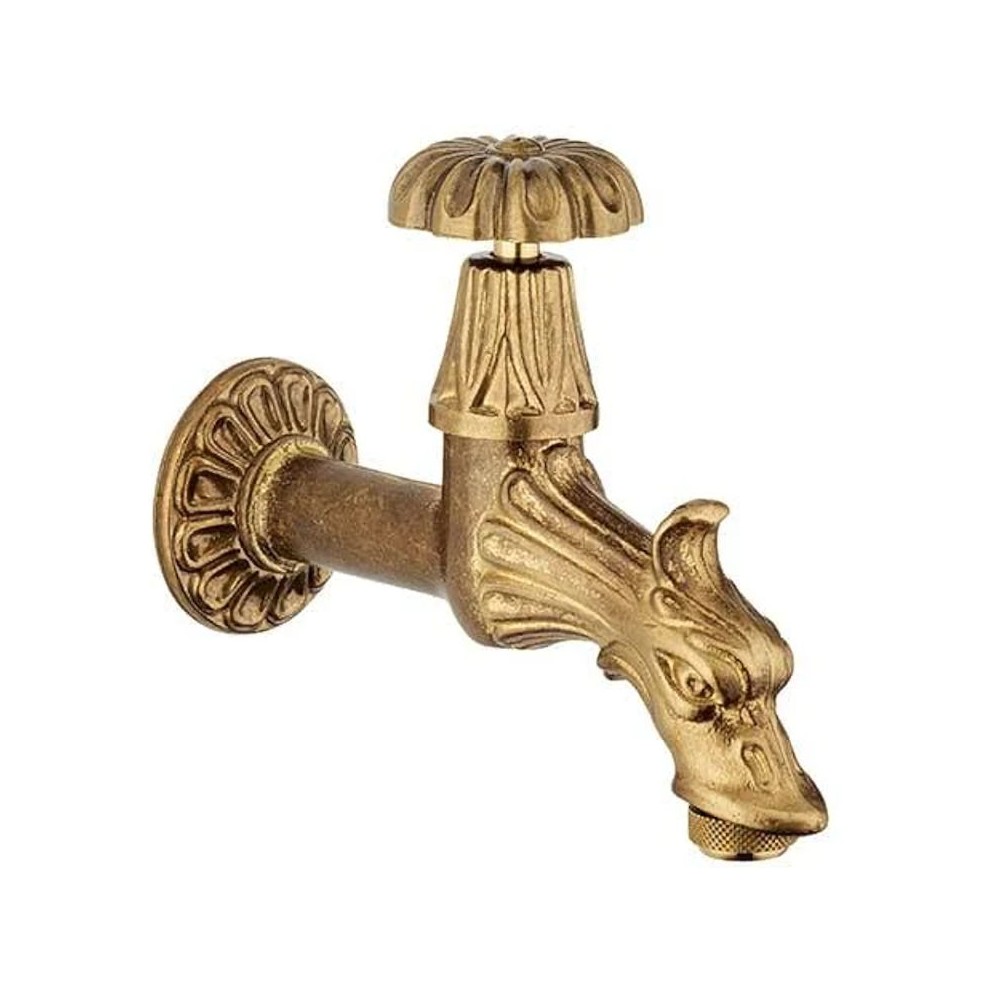RUBINETTO A MURO ARTISTICO VITONE OTTONE Ø 1/2"